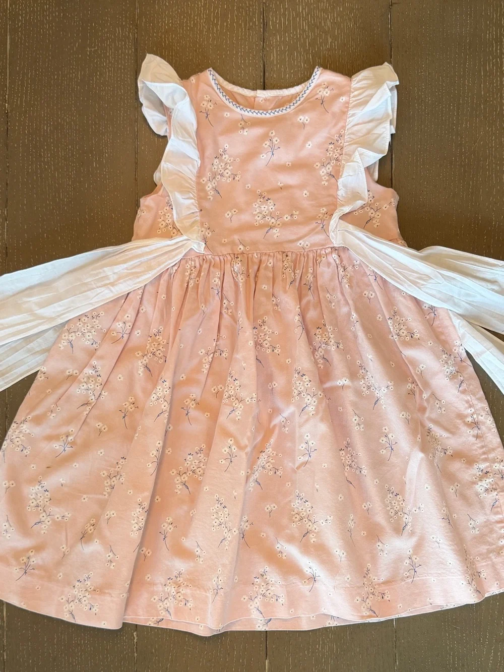 Sophie & Lucas Girls’ Preppy Pink Floral Cotton Summer Dress • Size Small (6)